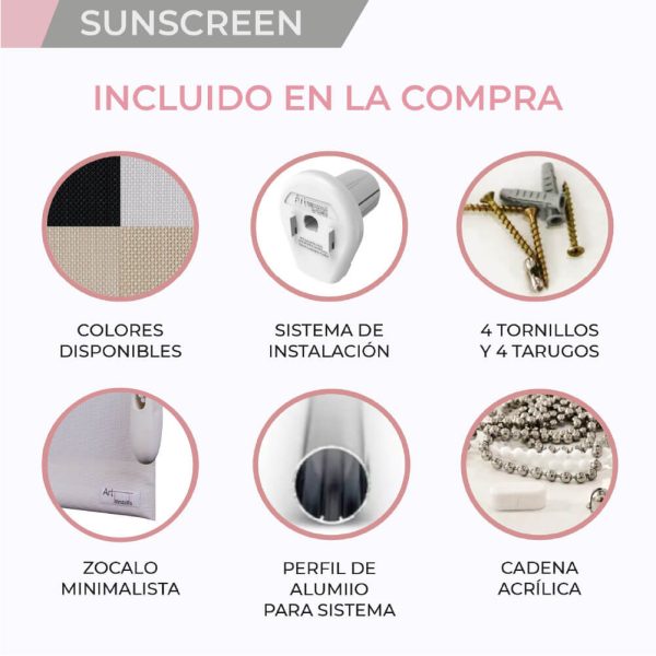 incluidos en compra de cortina roller